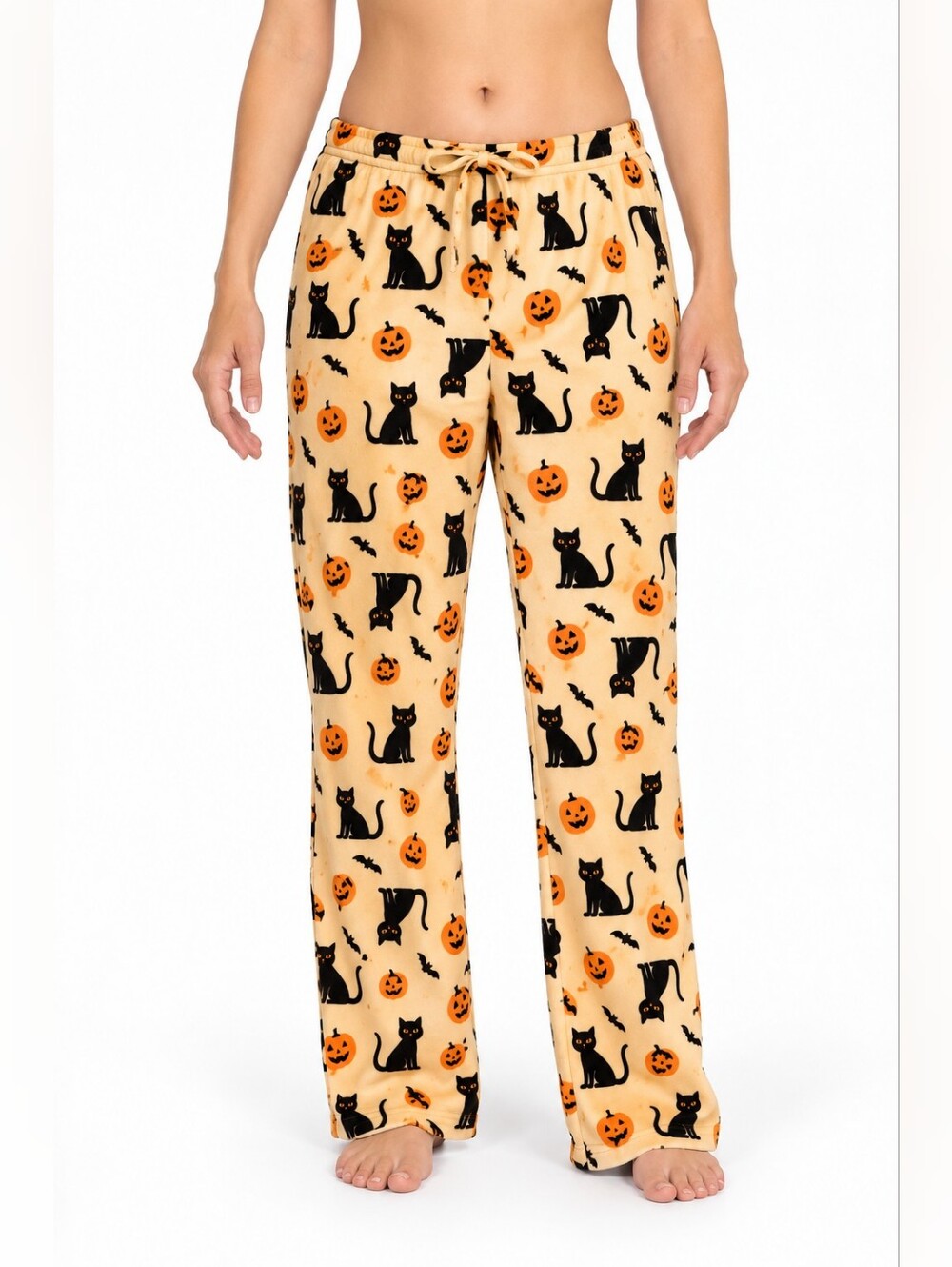 Berkley Jensen Halloween Cat Pumpkin Minky Fleece PJ Pants XXL NWT
